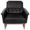 Black Leather Easy Chair by Illum Wikkelsø, Image 1