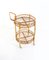 Bamboo and Rattan Round Italian Bar Cart, 1960s 8