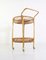 Bamboo and Rattan Round Italian Bar Cart, 1960s 7