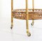 Bamboo and Rattan Round Italian Bar Cart, 1960s 3