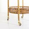 Bamboo and Rattan Round Italian Bar Cart, 1960s, Image 3