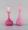 Vases and Two Flacons in Pink Mouth-Blown Art Glass, 1900s, Set of 4, Image 2