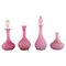 Vases and Two Flacons in Pink Mouth-Blown Art Glass, 1900s, Set of 4, Image 1