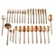Scanline Brass Cutlery Dinner Service for Eight People by Sigvard Bernadotte, Set of 30, Image 1