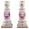 Antique Meissen Pink Indian Candlesticks in Hand-Painted Porcelain, Set of 2, Image 1