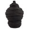 Vase aus schwarz glasierter Keramik von European Studio Ceramicist, spätes 20. Jh 1