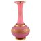Large Vase in Pink Mouth-Blown Art Glass Decorated with 24 Carat Gold Leaf, Image 1