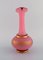 Large Vase in Pink Mouth-Blown Art Glass Decorated with 24 Carat Gold Leaf 3