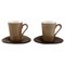 Porcelain Coffee Cups with Saucers by Kenji Fujita for Tackett Associates, Set of 4, Image 1