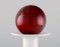 Vase / Bottle in White Art Glass with Red Ball by Otto Brauer for Holmegaard 4