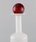 Vase / Bouteille en Verre Artisanal Blanc avec Boule Rouge par Otto Brauer pour Holmegaard 2