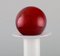 Vase or Bottle in White Art Glass with Red Ball by Otto Brauer for Holmegaard 4