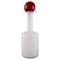 Vase or Bottle in White Art Glass with Red Ball by Otto Brauer for Holmegaard, Image 1