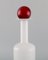 Vase ou Bouteille en Verre Blanc avec Boule Rouge par Otto Brauer pour Holmegaard 2
