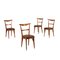 Stained Beech and Foam Leatherette Chairs, Italy, 1960s, Set of 4 1