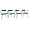 Arrben Chrome and Leather Dining Chairs 1970s, Italy, Set of 4 1