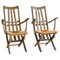 French Modernist Oak Garden Chairs, 1950s, Set of 2 1