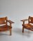 Danish Spanish Lounge Chairs in Oak and Saddle Leather from Fredericia, Set of 2 5