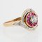 20th-Century Ruby & Diamonds 18 Karat Yellow Gold Swirl Ring, 1950s 5