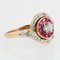 20th-Century Ruby & Diamonds 18 Karat Yellow Gold Swirl Ring, 1950s, Image 5