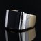 Art Deco Onyx 18 Karat Gelbgold Platin Ring, 1930er 8