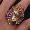 Modern Amethyst & Citrine 18 Karat Yellow Gold Cocktail Ring, 1950s, Image 5