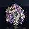 Modern Amethyst & Citrine 18 Karat Yellow Gold Cocktail Ring, 1950s, Image 3