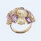 Modern Amethyst & Citrine 18 Karat Yellow Gold Cocktail Ring, 1950s 10