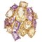 Modern Amethyst & Citrine 18 Karat Yellow Gold Cocktail Ring, 1950s, Image 1