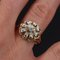 Diamant Blumenring aus 18 Karat Gelbgold, 1950er 5