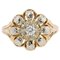 Diamant Blumenring aus 18 Karat Gelbgold, 1950er 1
