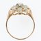 Diamant Blumenring aus 18 Karat Gelbgold, 1950er 10