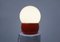 Rote italienische Mid-Century Modern Schreibtischlampe aus Metall & Glas, 1960er 2