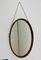 Mid-Century Italian Oval Teak Wall Mirror with Cord Hanging, 1960s 12