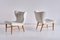 Lounge Chairs in Ivory Linen and Elm by Eric Bertil Karlén, Sweden, 1940s, Set of 2 2