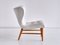 Lounge Chairs in Ivory Linen and Elm by Eric Bertil Karlén, Sweden, 1940s, Set of 2, Image 10
