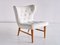 Lounge Chairs in Ivory Linen and Elm by Eric Bertil Karlén, Sweden, 1940s, Set of 2, Image 4