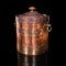 Antique Edwardian English Fireside Bin in Copper & Brass, Image 4