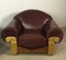 Art Deco Style Wooden and Leather Chairs, 1940s, Set of 2, Image 3