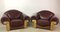 Art Deco Style Wooden and Leather Chairs, 1940s, Set of 2, Image 1