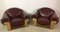 Art Deco Style Wooden and Leather Chairs, 1940s, Set of 2 5