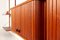 Mueble de pared danés vintage de teca con puertas de persiana, años 60, Imagen 13