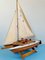 Vintage Handmade Wooden Scale Model of Catamaran Boat 2