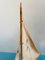 Vintage Handmade Wooden Scale Model of Catamaran Boat 11