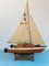 Vintage Handmade Wooden Scale Model of Catamaran Boat 1