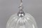 Vintage Bell Shaped Ice Glass and Chrome Pendant Lamp from Hustadt Leuchten 6