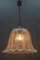 Vintage Bell Shaped Ice Glass and Chrome Pendant Lamp from Hustadt Leuchten 2