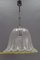 Vintage Bell Shaped Ice Glass and Chrome Pendant Lamp from Hustadt Leuchten 15
