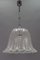 Lámpara colgante vintage en forma de campana de cristal de hielo y cromo de Hustadt Leuchten, Imagen 3