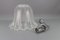 Vintage Bell Shaped Ice Glass and Chrome Pendant Lamp from Hustadt Leuchten 8